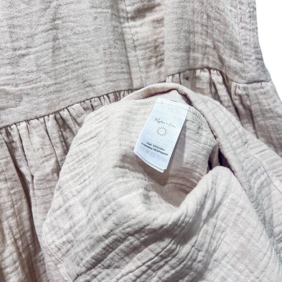 Rylee + Cru Women's Embroidered Flowy Avery Dress in Shell Size Small - Picture 4 of 7